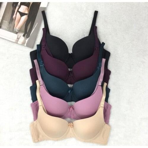 Womens Push Up Bra 3/4 Cups Sexy Steel Support Pad Bra Sexy Bra Gathered Solid Color