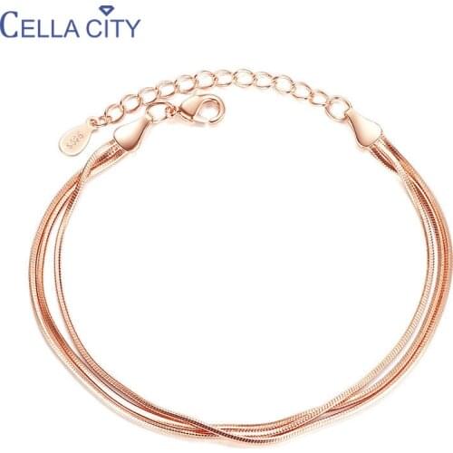 Cellacity Classic Simple design Silver 925 Bracelet for Women Fine Jewelry Dating Gift for Girl Party Accessory Female Gifts