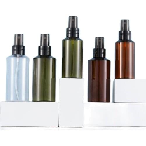 100ml BROWN/GREEN/CLEAR PLASTIC PET BOTTLE BLACK MIST SPRAYER toilet water hyaluronic toner hydrating cosmetic skin care