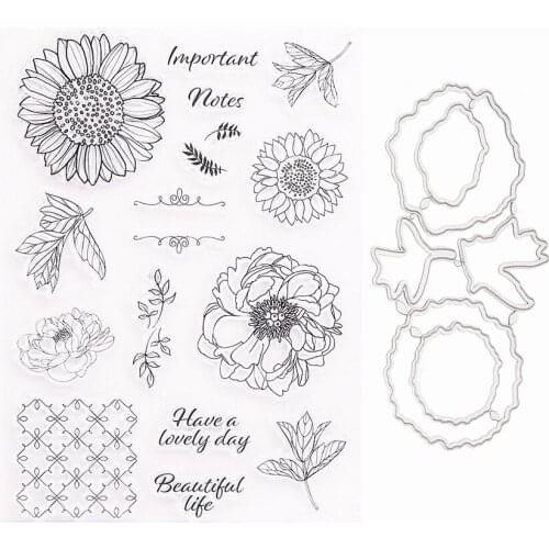 15x21cm Sweet Flower Transparent Seal Clear Stamps Cutting Dies Roller Stamps DIY Scrapbook Album / Card Production Easter