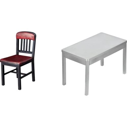2pcs 1:6 Scale Miniature Table and Chair Furniture Decoration Action Figure Parts