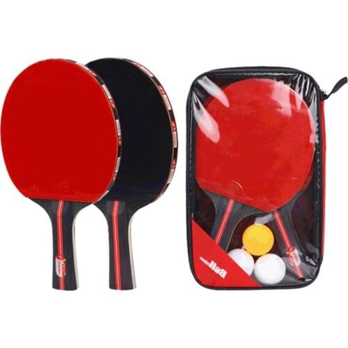2Pcs Adult Club Training Carbon Table Tennis Racket Set Super Powerful Ping Pong Racket with 3 balls