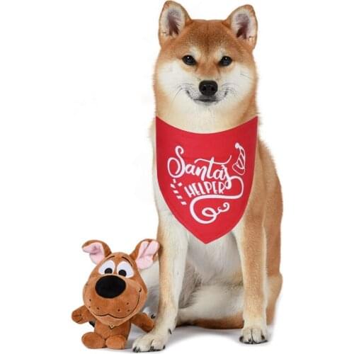 2021 Christmas Pet Bandanas Collar Snowman Reindeer Triangular Bibs Scarf Kerchief for for Dogs Cats Puppy Party Accessories