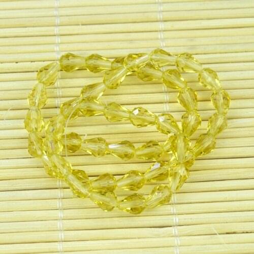 350pcs 5x7MM Oval WaterDrop Crystal Beads Yellow Crystal Glass beads Faceted Crystal Beads Curtains Chandelier Light DIY