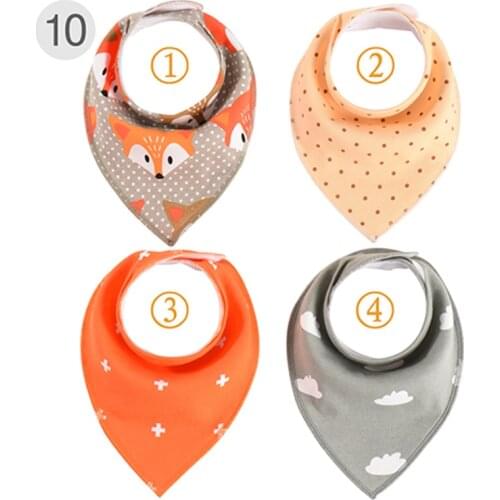 4Pcs/Set Baby Feedings Bandana Bibs Toddler Boy Infant Saliva Towels Cotton Bib For Baby Scarf Burp Cloth Feeding Dropshipping