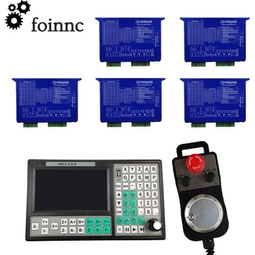 5-axis CNC kit SMC5-5-N-N motion control system 2dm860h stepper motor driver CNC controller nema34 motor control system