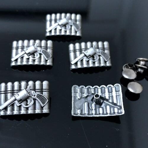 50PCS 21X14MM Antique Silver Bullet Studs Gun Rivet Punk Bullet Spike Shoes Belt Bag Accessories Leather Craft Shipping Free