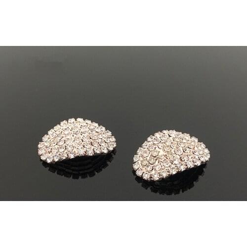 50pcs Curve Full Diamond Crystal Rhinestone Applique Wedding Hairpin Headwear Decor Buckle Button Fashion Dress Shoes Decor