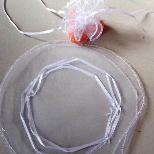 50pcs 25 35cm Dia White Round Organza bags Wedding party Decoration Favors Drawable Gift Bag Jewelry Packaging Bags Pouches