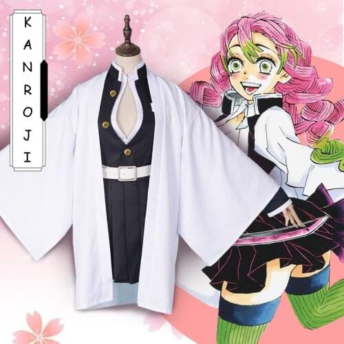 Anime Demon Slayer Kimetsu No Yaiba Cosplay Costumes Kanroji Mitsuri Cosplay Costume Halloween Kimono Cloth Blade Of Demon