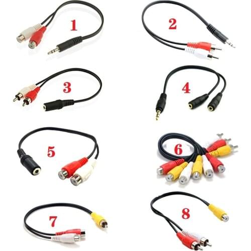 Audio cable adapter RCA one minute two conversion line lotus revolution double lotus mother audio amplifier splitter