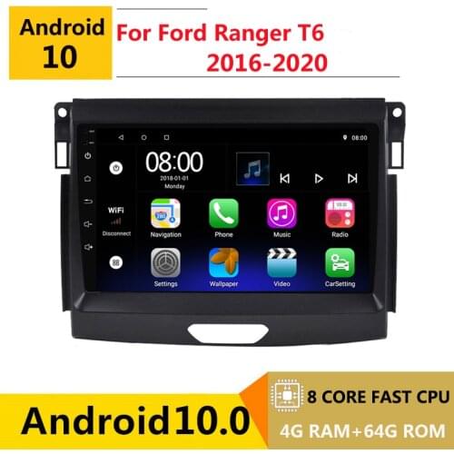 2 din 8 core android 10 car radio auto stereo for Ford Ranger T6 2016 2017 2018 2019 2020 navigation GPS DVD Multimedia Player