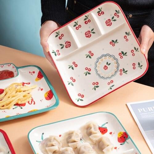 Household ceramic dumpling plate, creative dumpling plate, vinegar plate dinner plate, dipping fries snack plate
