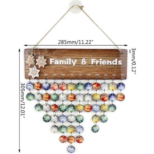 DIY Wooden Family Friends Date Mark Sign Sublimation Blanks Calendar Board Decor U2JC