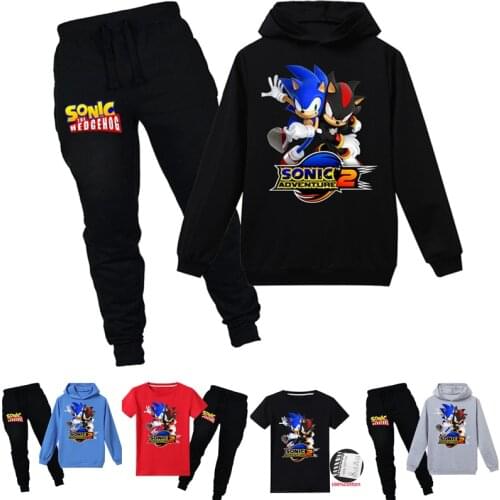 Childrens clothing new hot cartoon childrens T-shirt hoodie sweater + trousers sports casual fashion suit