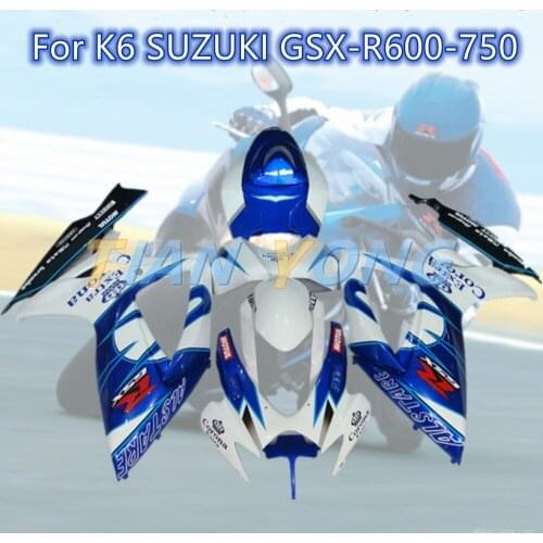 For SUZUKI GSX-R600 GSX-R750 2006 2007 blue white Motorcycle modification Accessories ABS paint Full Body Kits Fairings Parts