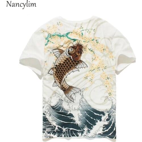 New Embroidery T-shirt for Woman and Man Harajuku Embroidered Short Sleeves T-shirts Camiseta Masculina Loose Cotton Shirt