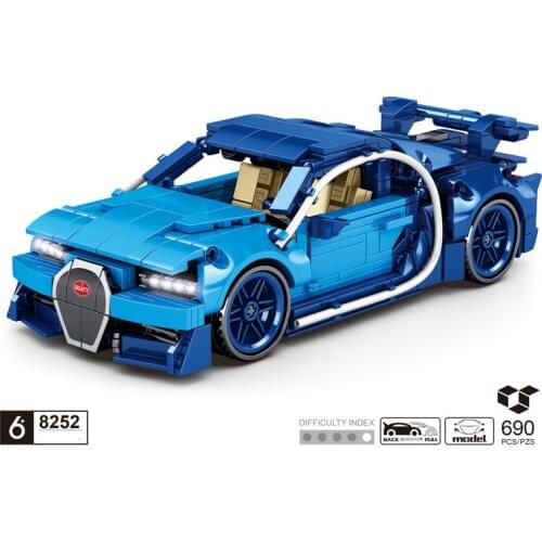 Technical Speed racing building block Bugattis chiron pull back vehicle bricks super sport car toys collection for boys gifts