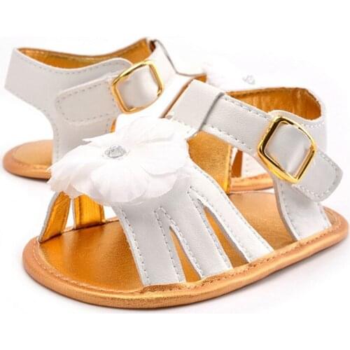 Summer Baby Girl shoes White Flower Infant Soft Sole Princess Shoes Girls First Walkers 0-18 Months SD05