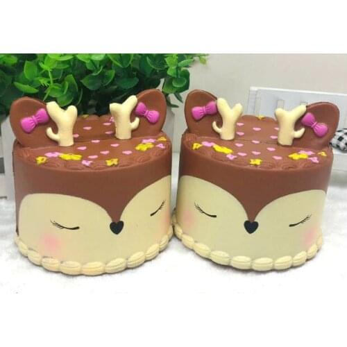 Slow Rising Squishy Jumbo Kawaii Deer Cake Squishies Cream Scented Squeeze Kid Toy Phone Charm Gift for Stress Relief
