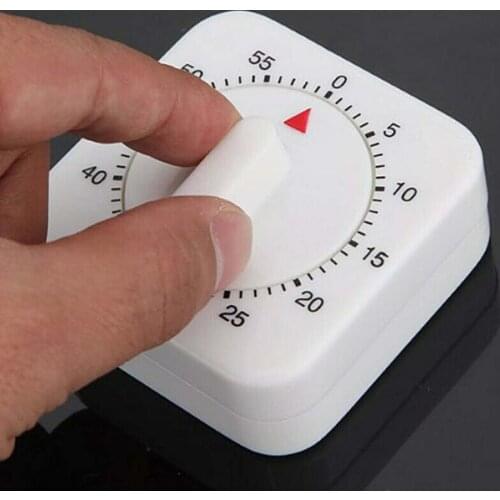 New Digital Screen White Mechanical Timer Game Count Down Alarm Kitchen Cooking Tool 1Hr/60Min Temporizador Clock