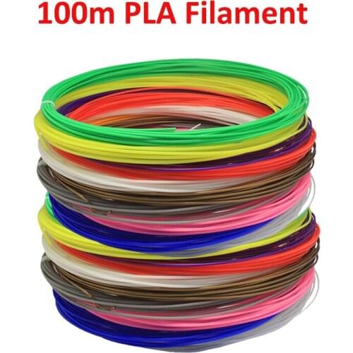 3D Print Pen Filament 100m PLA 20 Colors 5m each color 1.75mm Diameter for 3D Printer Green Environmental protection Material