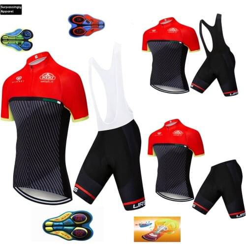 2019 Red Team de ITALIA Cycling Team Clothing 12D Pad Shorts Bike Jersey Mens Quick Dry Bicycle Wear Summer Cycling Jerseys