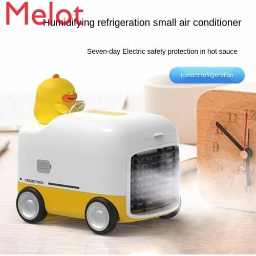 Refrigeration Small Air Conditioning Spray Fan Humidifier 2-in-1 Office Desk Surface Panel USB Small Mini Ultra-Quiet Home
