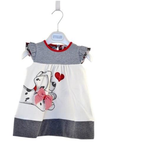 Baby Girls Toddlers A-Line Dress Kids T-shirt Dresses Clothe baby girls dress dog print cute 2 Colors