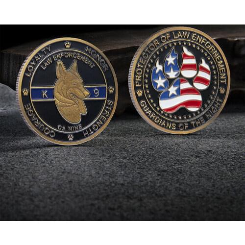 Police Dog Guardians Law Enforcement Protector Commemorative Challenge Coin Gift