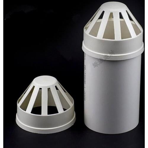 PVC roof air vent grille ducting ventilation cover mesh 50-75mm 110mm round pipe end breathable cap Outlet Louvres pipe fittings