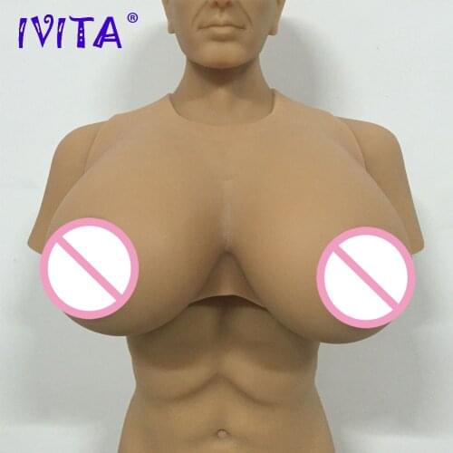 IVITA 5300g Realistic Silicone Breast Forms Cup K False Boobs Breasts For Man Crossdresser Transgender Drag Queen Shemale Tits