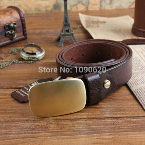 DKBLINGS spring New arrival mens luxurious real leather belt with solid brass buckle first layer of cowhide