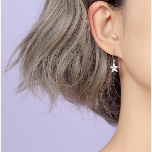 Drop Earrings Zircon Flower Star Semi-circular For Women Korea Fashion Simple Creative New Trendy Hot Sale Lady Jewelry BOYULIGE