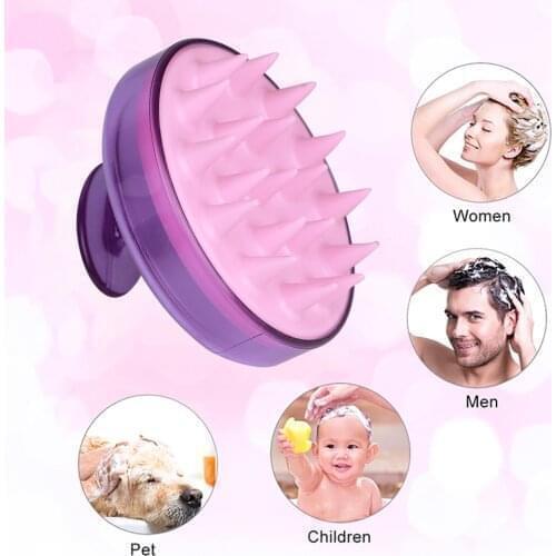 Hair Brush Clean Scalp Silicone Massage Blood Meridians Shampoo Portable Soft Massage The Blood Vessels of The Head Mini Tool