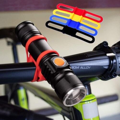 Silicone Bicycle Bands Handlebar Silicone Strap Band Light Holder Flashlight Torch Mount Holder Elastic Tie Rope for MTB Bike
