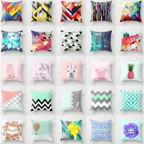 Nordic Style Colorful Stripes Pillow More Sizes Super Soft and Short Plush Home Car Interior Sofa and Bedside Decorative Cushion