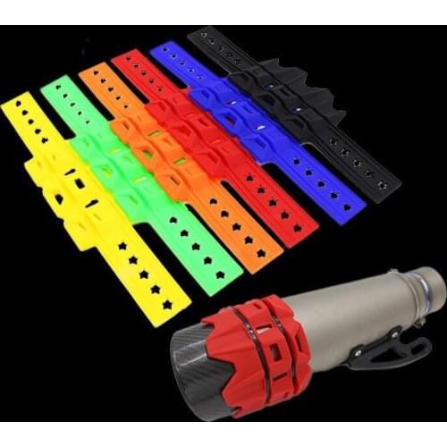 Universal Colorful Motorcycle Muffler Pipe Heat Shield Strip Anti-Scalding Protector Cover Exhaust Anti-Scalding Ring