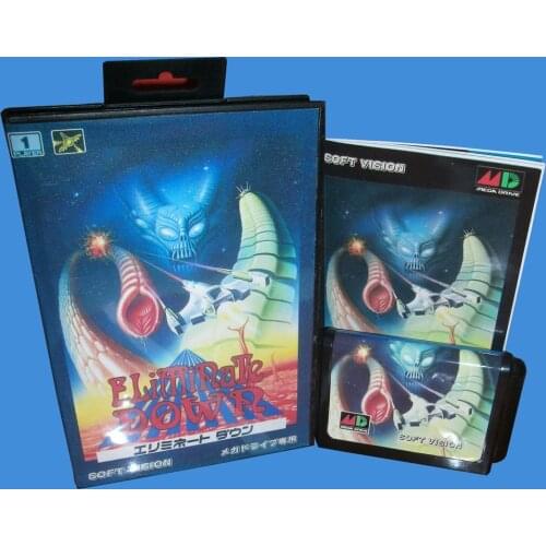 Eliminate Down With Box And Manual 16bit MD Game Card For Sega Mega Drive For Genesis
