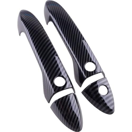 Car Exterior Side Smart Door Handle Cover Trim Decoration Fit for Honda Accord Coupe 2013 2014 2015 2016 2017 Carbon Fiber Style