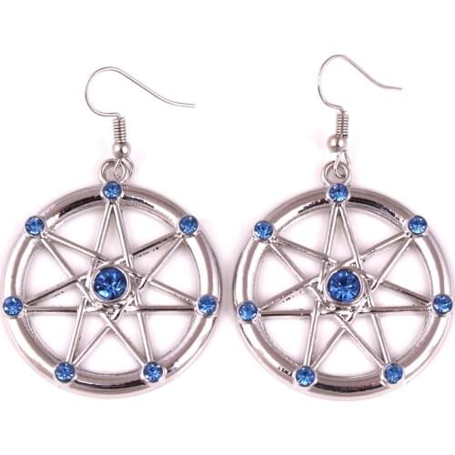 FEE STAR Elven Pendant Fae Elf Magic w / Amethysts Amulet religion jewelry wheat leather bracelet necklace earring