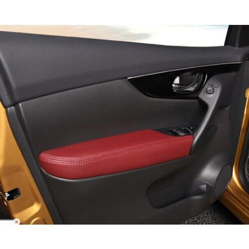 HIGH QUALITY!! Genuine Leather door handle holder window switch cover trim for Nissan Qashqai 2015 2016 2017 ,free shipping