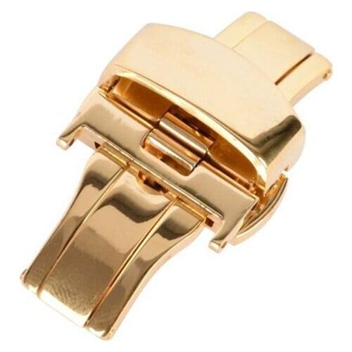 1PCS Stainless Steel Double Push Button Fold Watch Buckle Butterfly Deployment Clasp 12mm 14mm 16mm 18mm 20mm 22mm 24mm