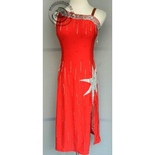New style latin dance costume sexy spandex stones latin dance dress for women latin dance competition dresses A83 S-4XL