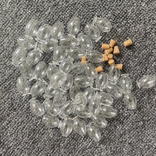 1/3/5/10pcs Oval Vase Glass Empty Sample Jars Wishing Bottle Empty Storage Vials DIY Pendants Cork Stopper Home Decoration