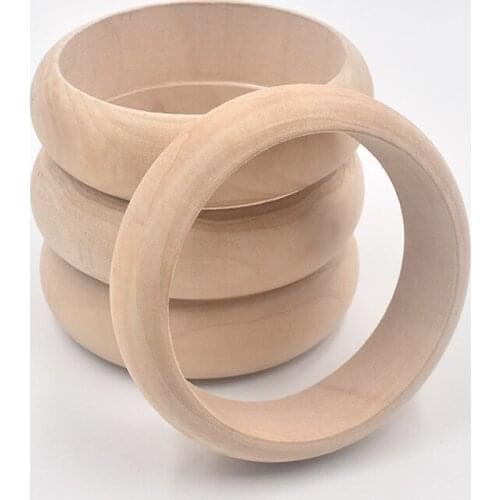1pc Wooden Rings Natural Unfinished Solid Wood Rings for DIY Craft Pendant Connectors Jewelry Making