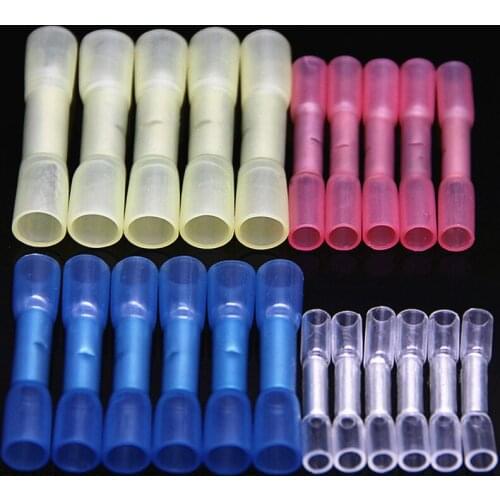100PCS Insulated Heat Shrink Butt Connectors Waterproof Electrical Wire Splice Connector Cable Crimp Terminals 10-26AWG