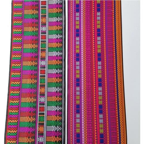 3yard hmong miao jacquard webbing lace trim 20cm dress collar ribbon tape ethnic tribal nepal thai india boho DIY accessory deco
