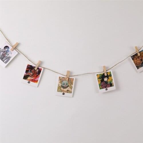 40 Photos New Anime Demon Slayer Photos Card Kimetsu No Yaiba Kamado Tanjirou Kamado Nezuko Card Photo with Clip Lanyard