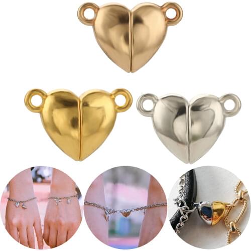5Sets Love Heart Shape Strong Magnetic Clasps Couple Bracelet Necklace Pendant Connectors For Jewelry Making DIY Accessories